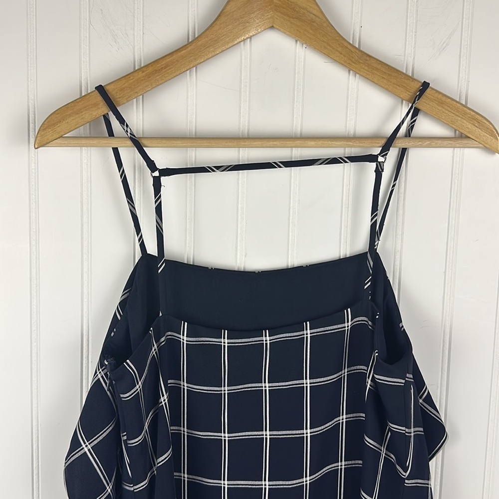 Elizabeth & James Black and White Plaid Ruffle Dress Women's Small - Picture 5 of 8